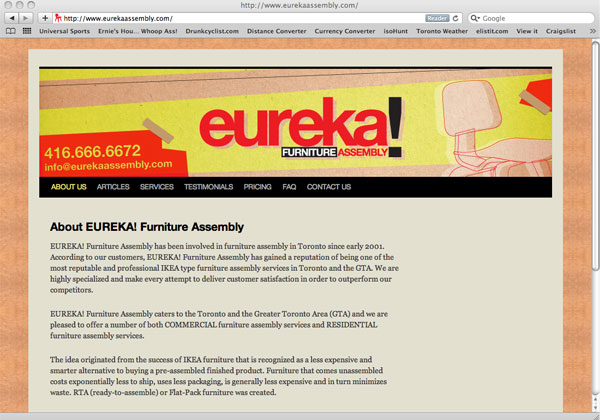 Eureka! Web Site